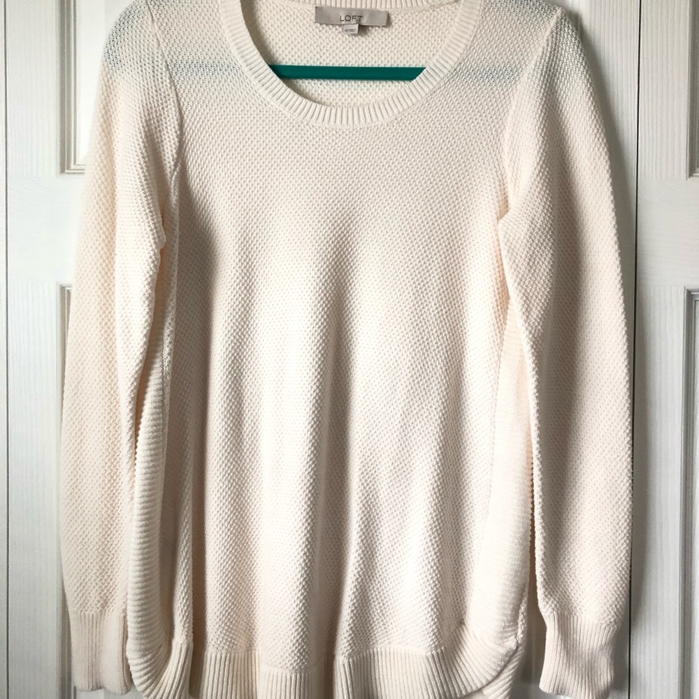 Loft xs cream waffle knit sweater